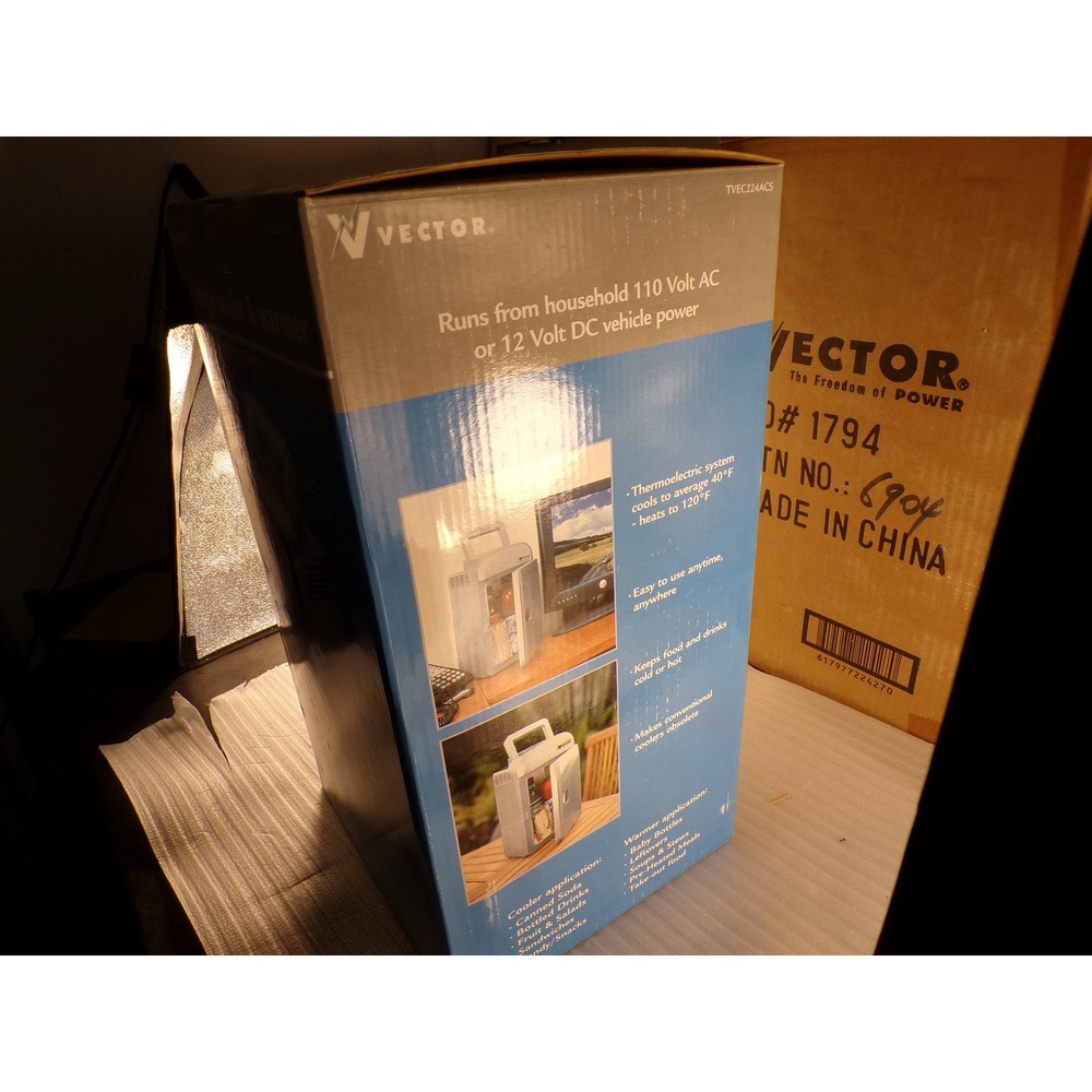 Vector TVEC224ACS Mini Fridge Cooler & Warmer 110V AC 12V DC Portable Gray